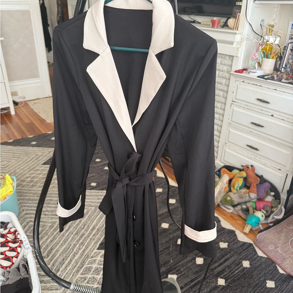 Elegant Black and White Women's Coat
